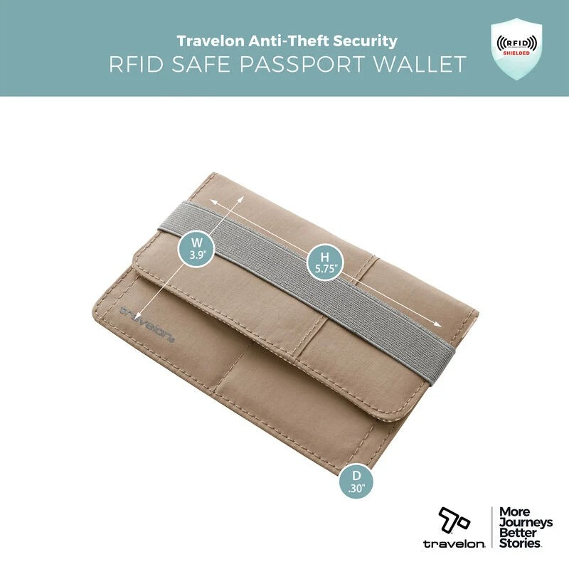 Travelon RFID Blocking Flap Closure Passport Case 15