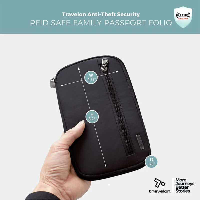 Travelon RFID Blocking Family Passport Wallet 21