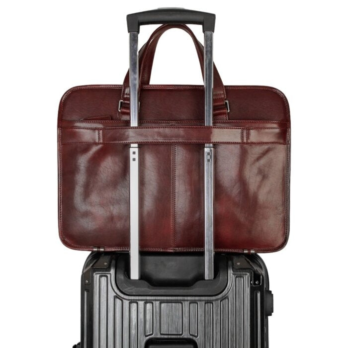 Mancini Pelle D’oro Triple Compartment 15.6” Laptop / Tablet Briefcase 17