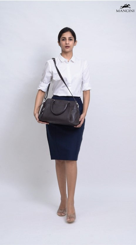Mancini Pebbled Jennifer Satchel Bag 34