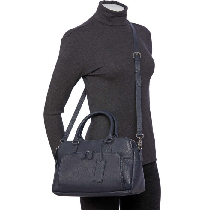 Mancini Pebbled Jennifer Satchel Bag 15