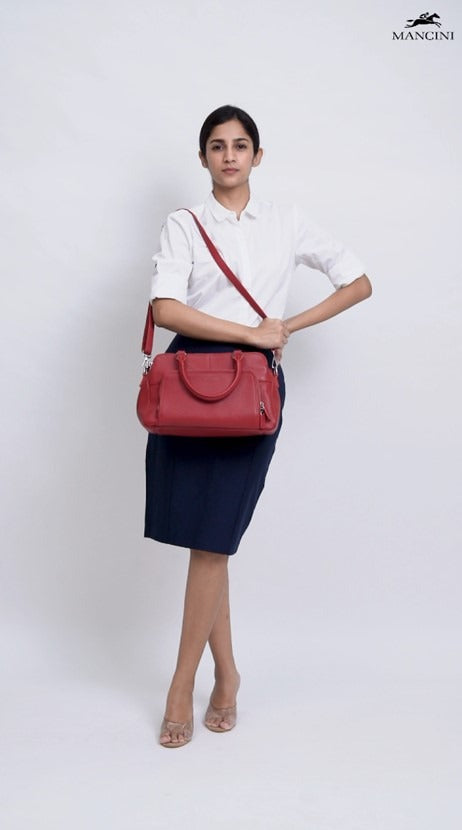 Mancini Pebbled Jennifer Satchel Bag 10