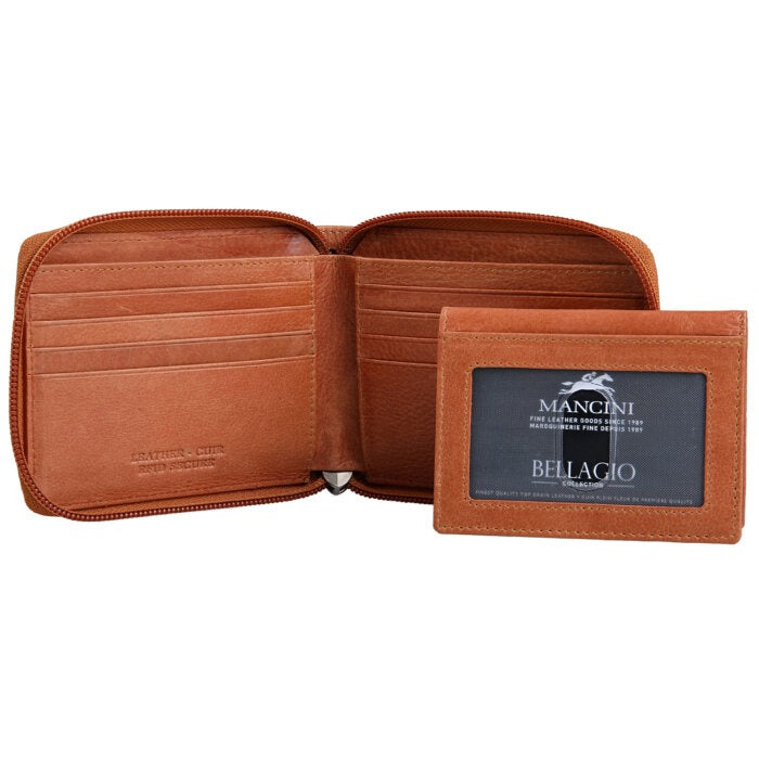 MANCINI Bellagio Zippered RFID Billfold with Removable Passcase 7