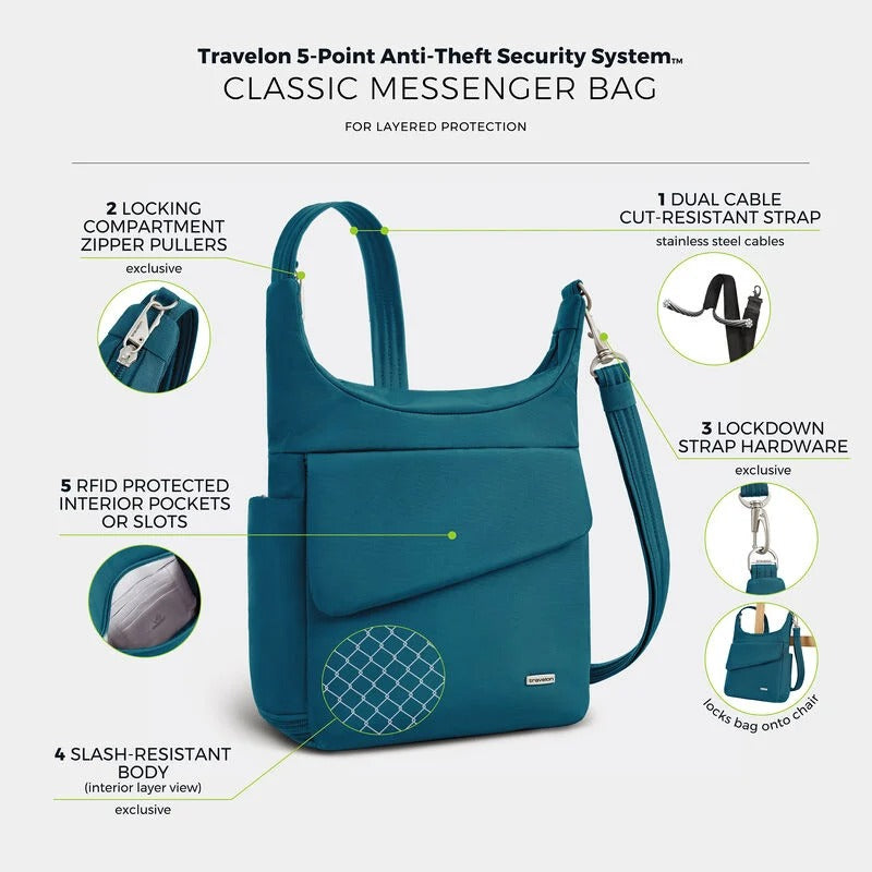 Travelon Anti-Theft Classic Messenger 11