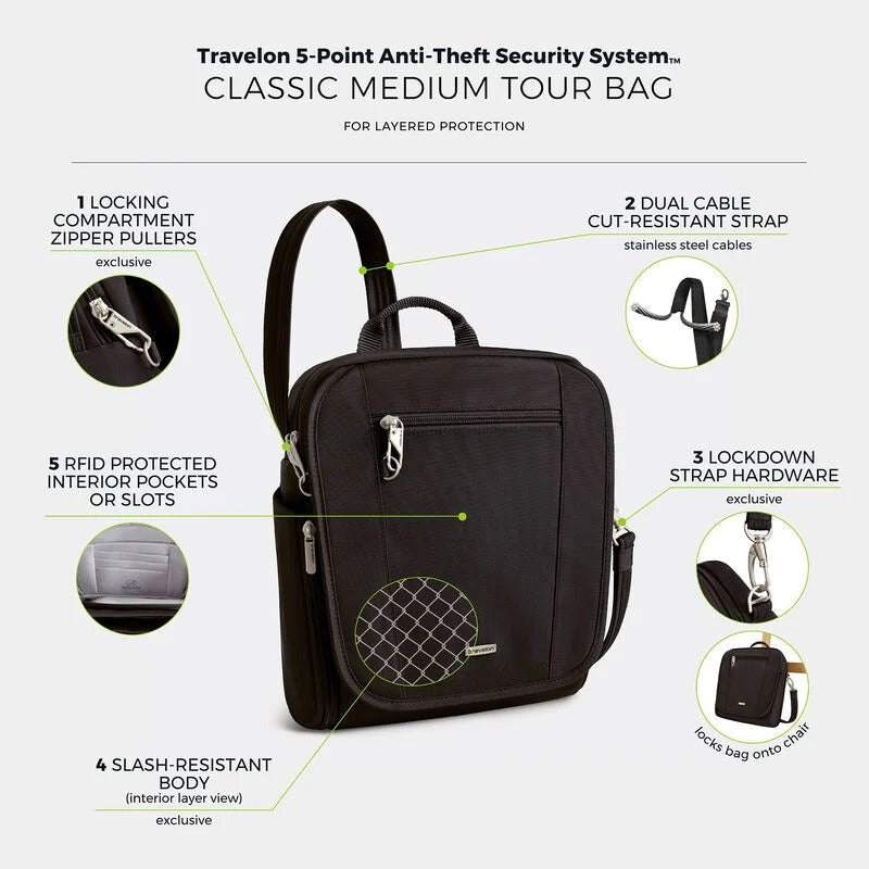 Travelon Anti-Theft Classic Tour Bag 34