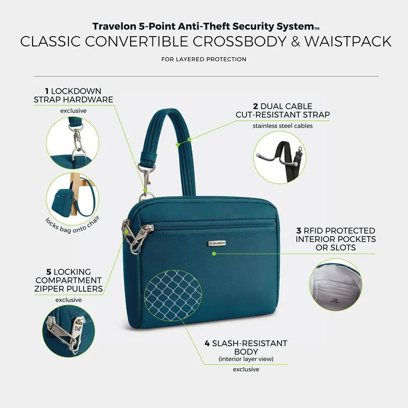 Travelon Anti-Theft Classic Convertible Crossbody 30