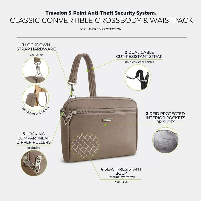 Travelon Anti-Theft Classic Convertible Crossbody 50