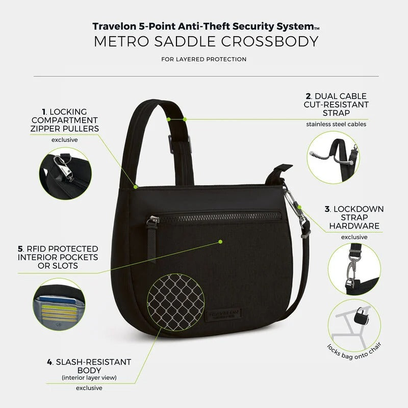 Travelon Anti-Theft Metro Saddle Crossbody 30