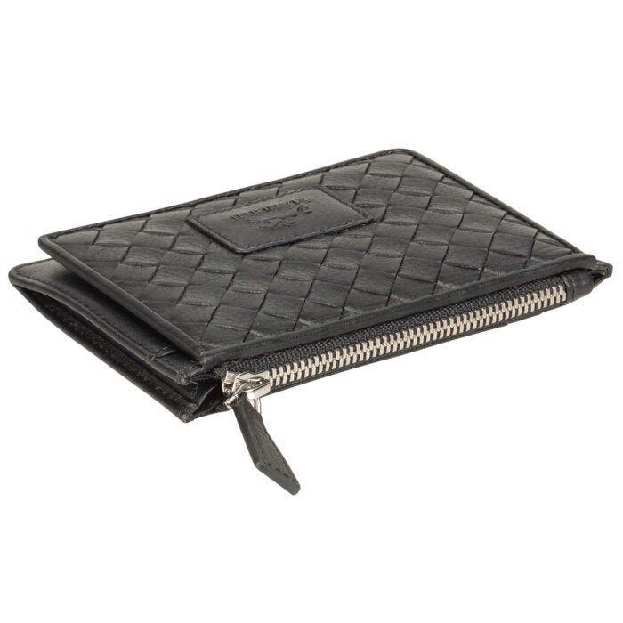 Mancini Basket Weave RFID Secure Card Case and Coin Pocket 20