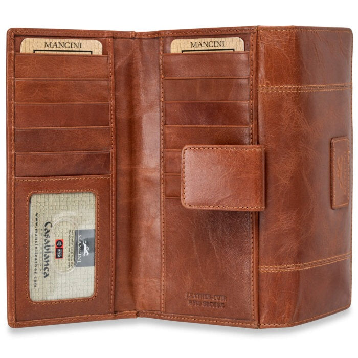Mancini Casablanca Ladies’ RFID Secure Medium Clutch Wallet 9