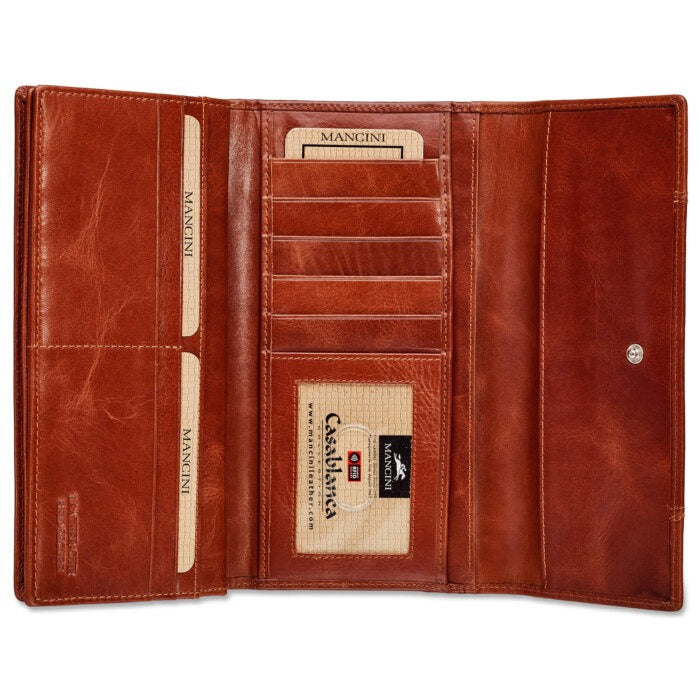 Mancini Casablanca Ladies’ RFID Secure Trifold Wallet 9