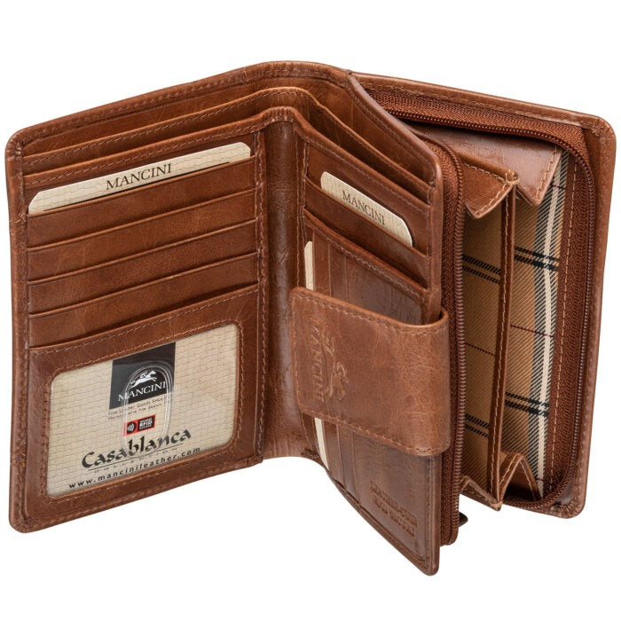 Mancini Casablanca Ladies’ RFID Secure Medium Clutch Wallet 8
