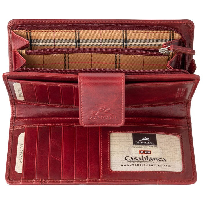Mancini Casablanca Ladies’ RFID Secure Clutch Wallet 12