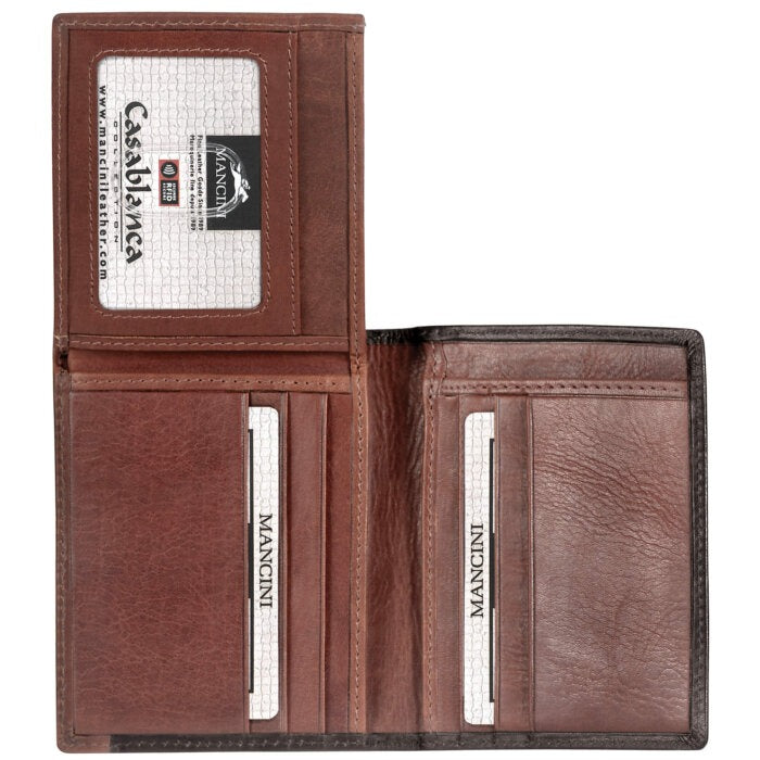 MANCINI Casablanca Men’s Unique Vertical Wing Wallet 12