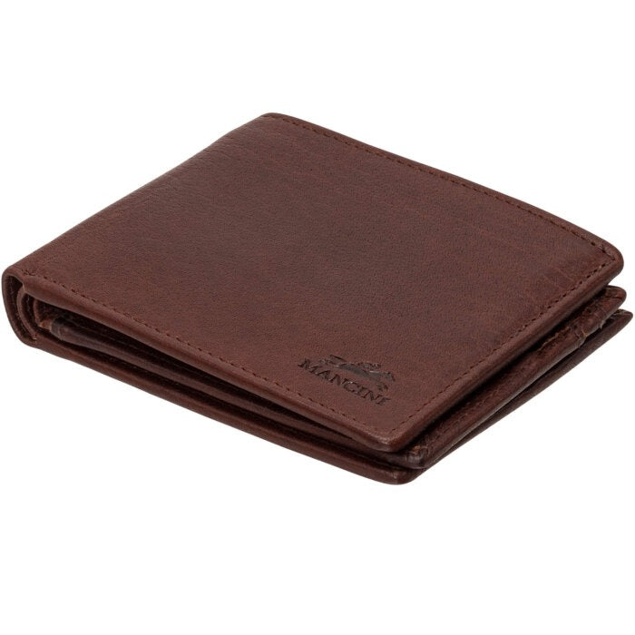 MANCINI Buffalo RFID Secure Center Wing Wallet with Coin Pocket 11