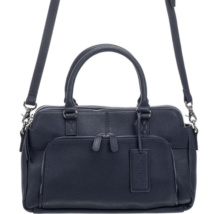 Mancini Pebbled Jennifer Satchel Bag 16