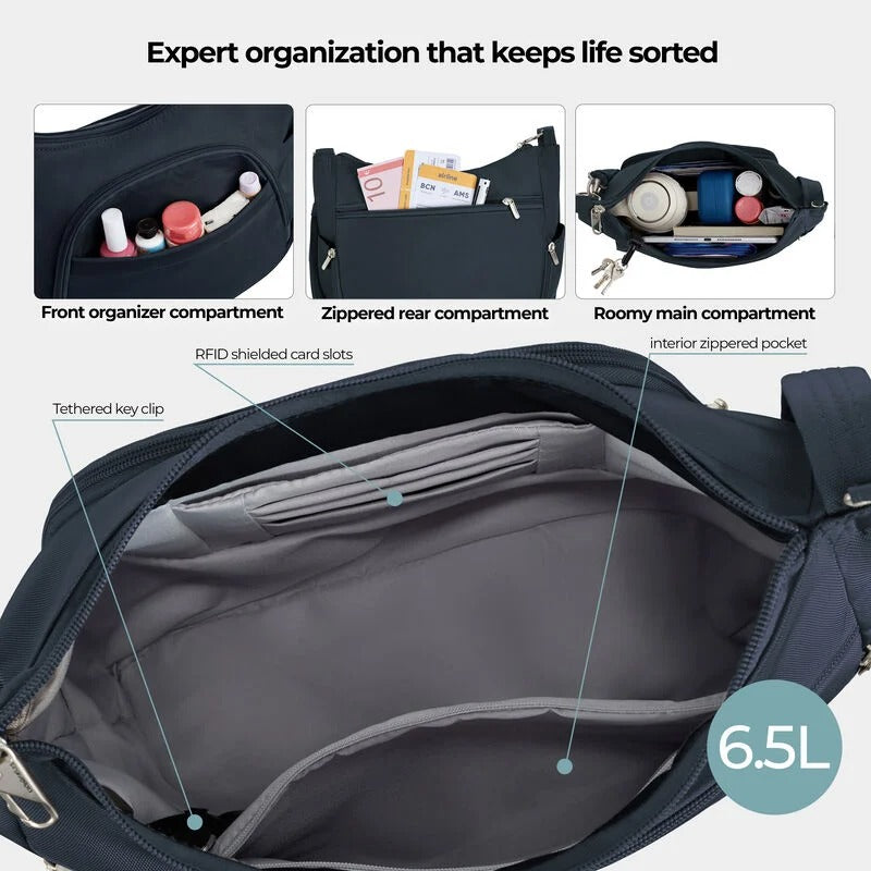 Travelon Anti-Theft Classic Crossbody Bucket Bag 78