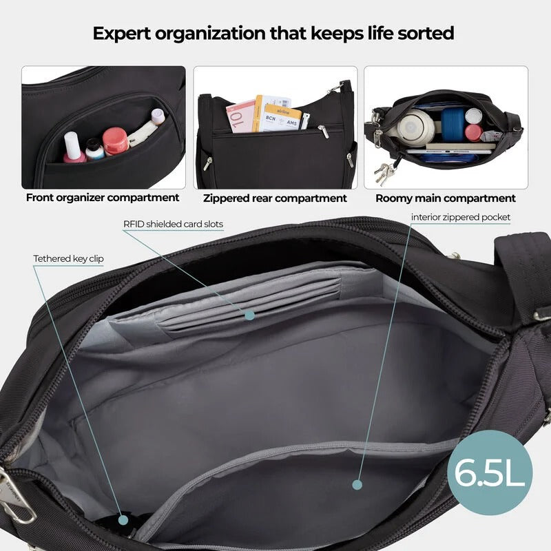 Travelon Anti-Theft Classic Crossbody Bucket Bag 62