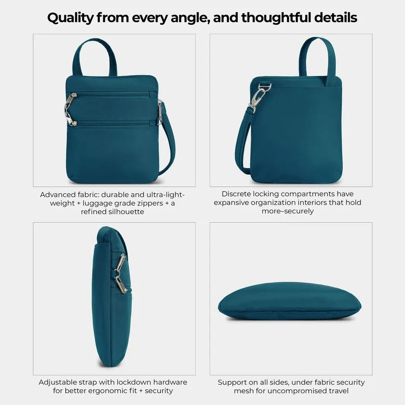 Travelon Anti-Theft Classic Slim Double Zip Crossbody 34