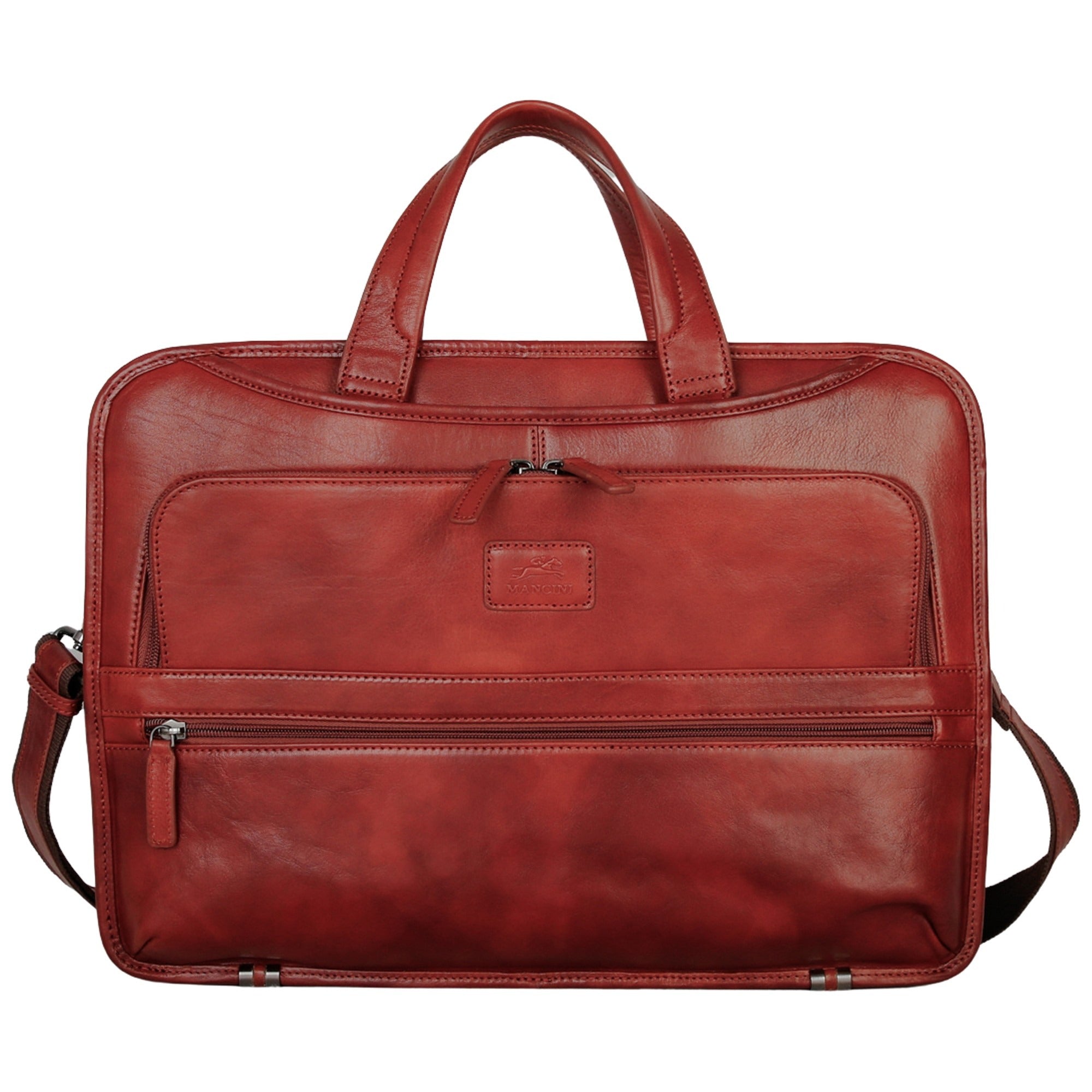 Mancini Pelle D’oro Triple Compartment 15.6” Laptop / Tablet Briefcase 4