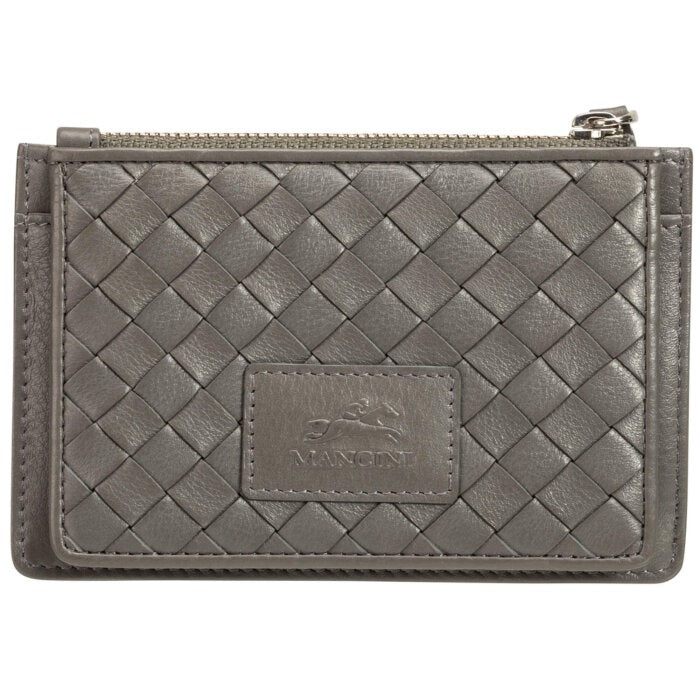 Mancini Basket Weave RFID Secure Card Case and Coin Pocket 2