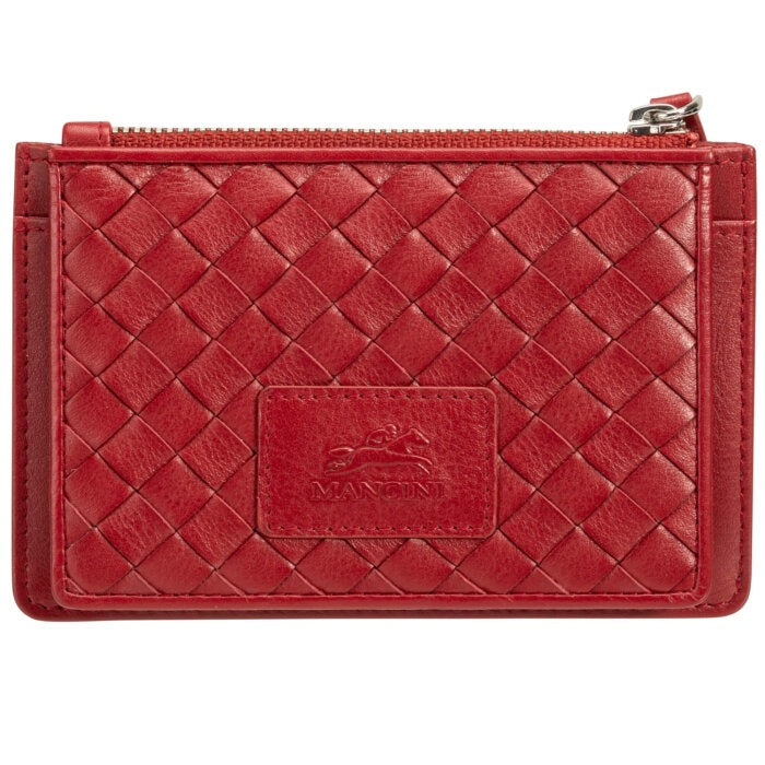 Mancini Basket Weave RFID Secure Card Case and Coin Pocket 3
