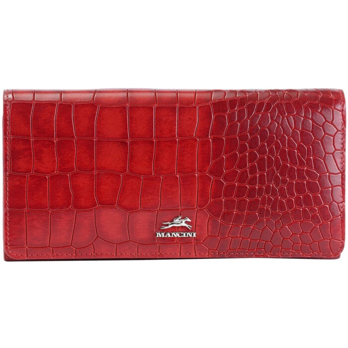 Mancini Croco2 Women’s Trifold Wallet 6