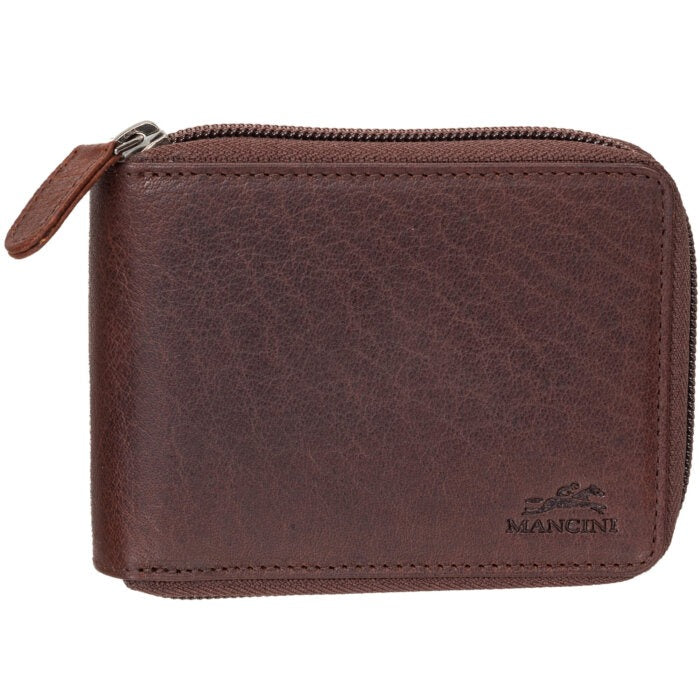 MANCINI Buffalo RFID Secure Zippered Billfold with Removable Passcase 4