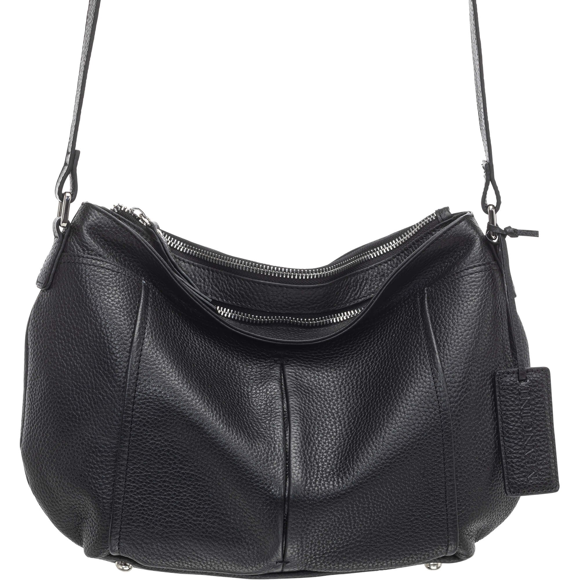 Mancini Pebbled Scarlet Crossbody Hobo Bag 2