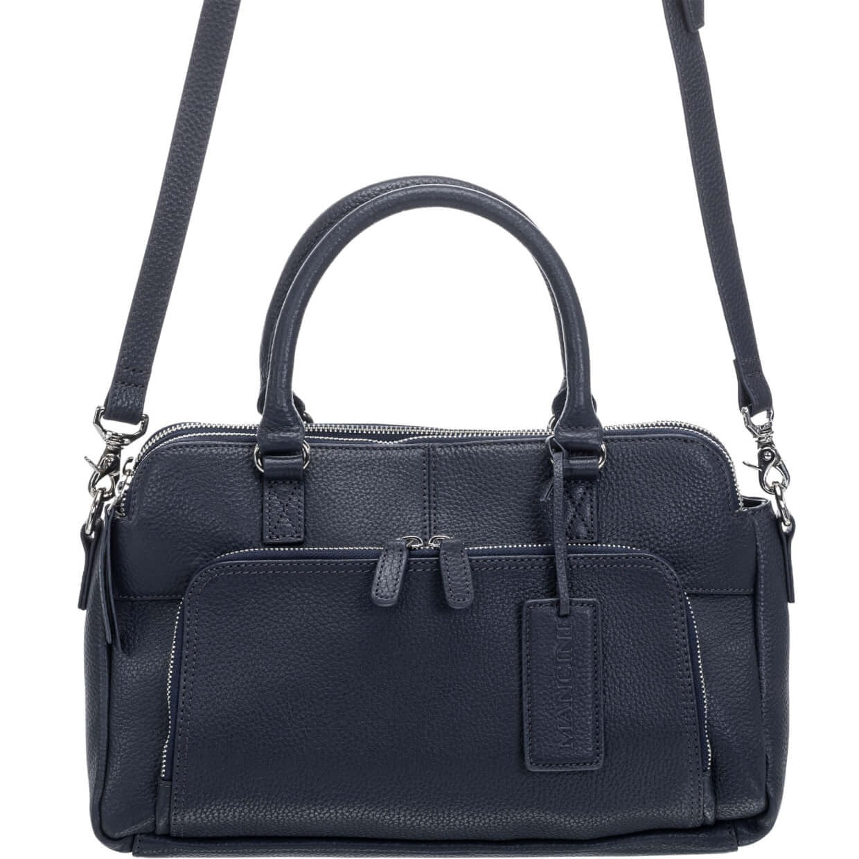 Mancini Pebbled Jennifer Satchel Bag 3