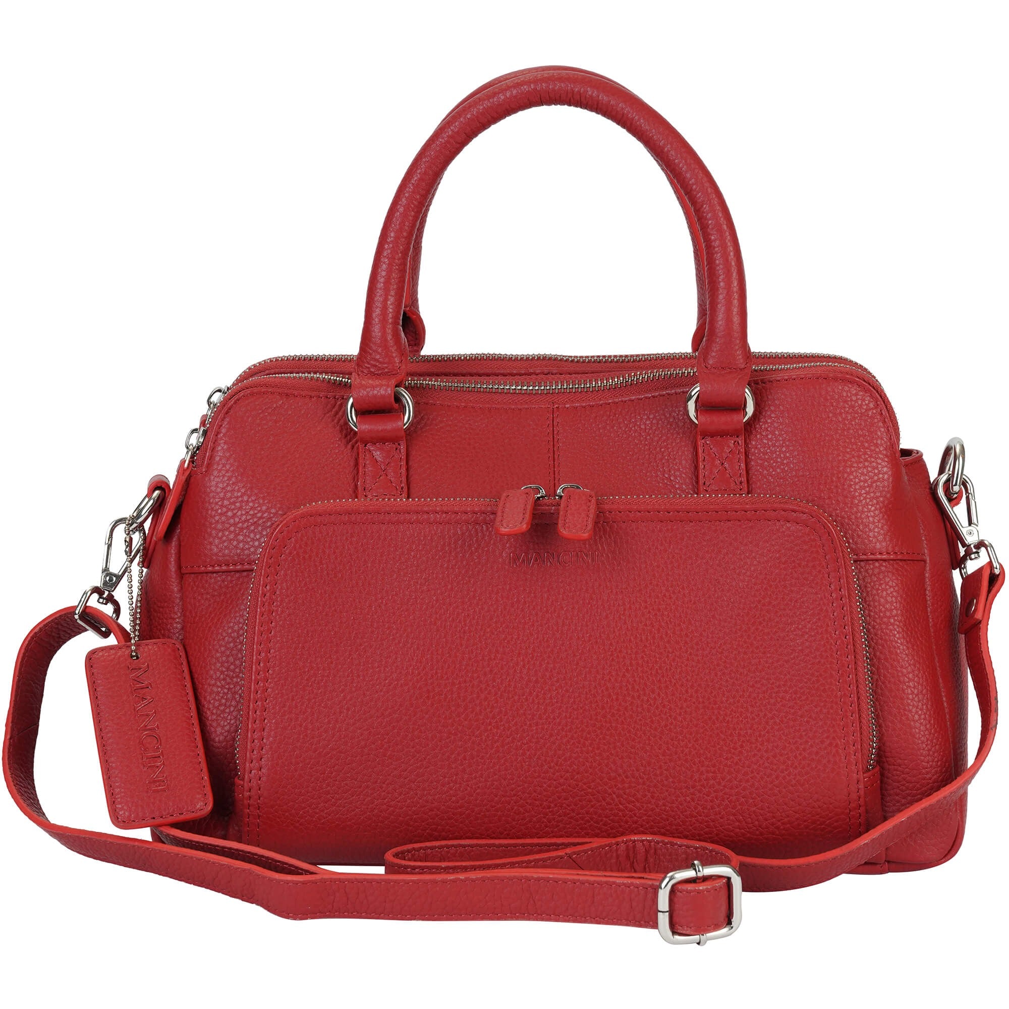 Mancini Pebbled Jennifer Satchel Bag 11