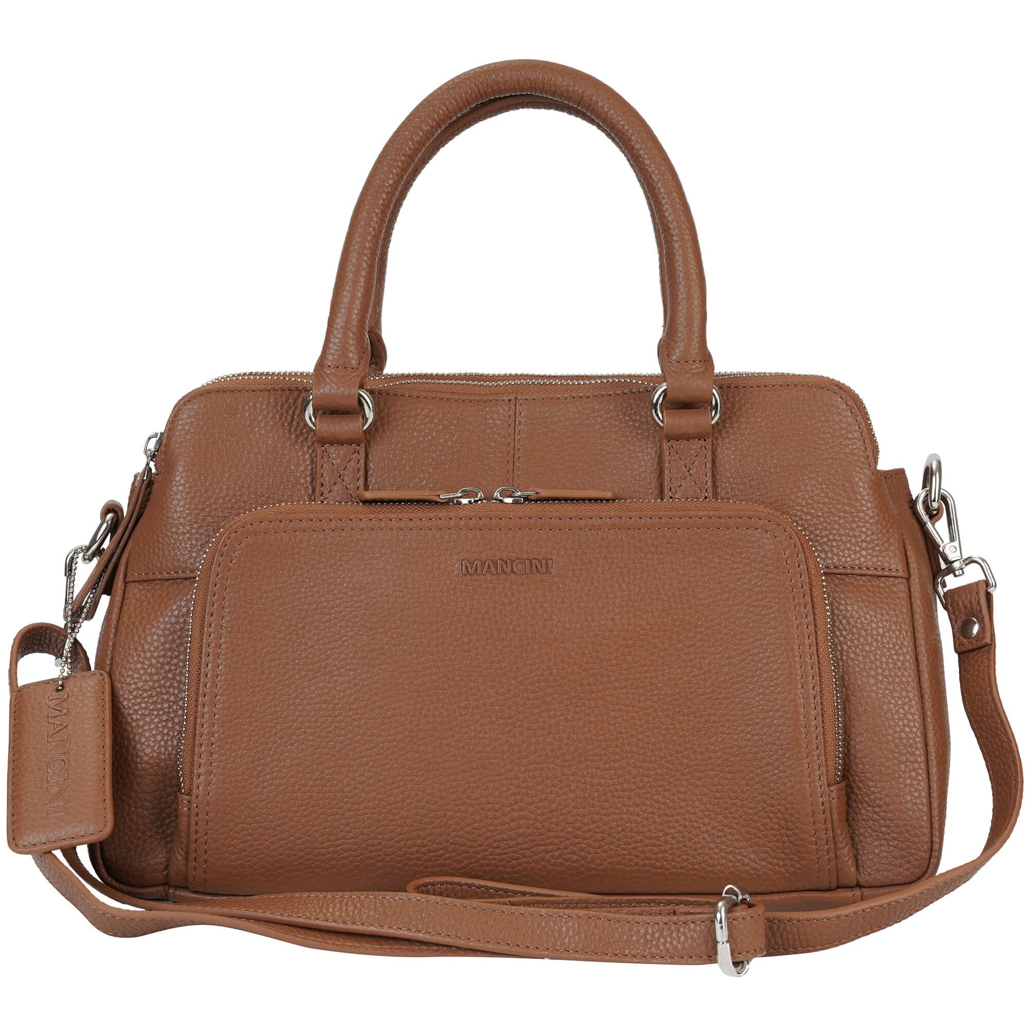 Mancini Pebbled Jennifer Satchel Bag 23