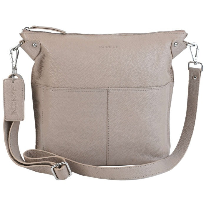 MANCINI Pebbled Susan Crossbody Hobo 4