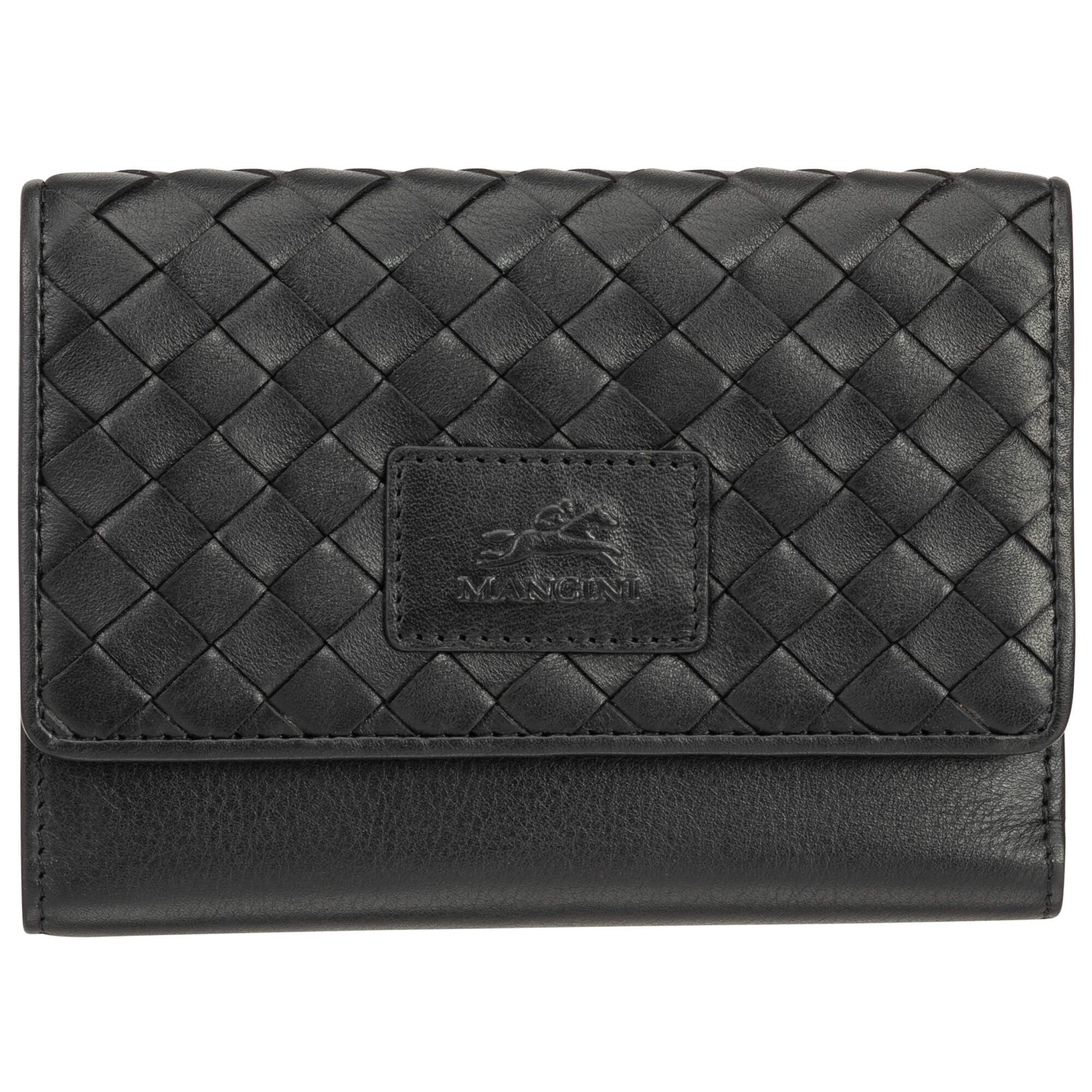 Mancini Basket Weave RFID Secure Medium Clutch Wallet 8