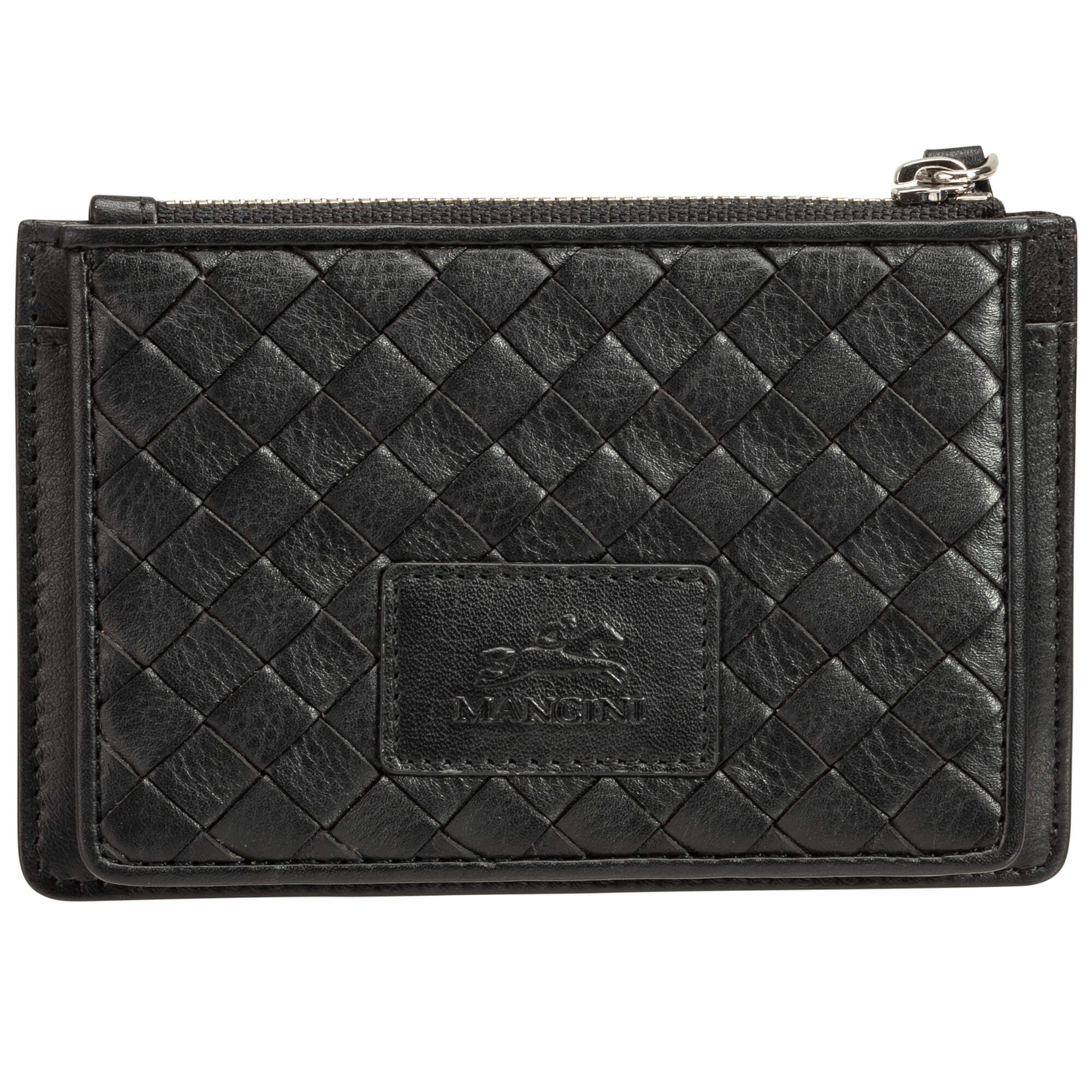 Mancini Basket Weave RFID Secure Card Case and Coin Pocket 1