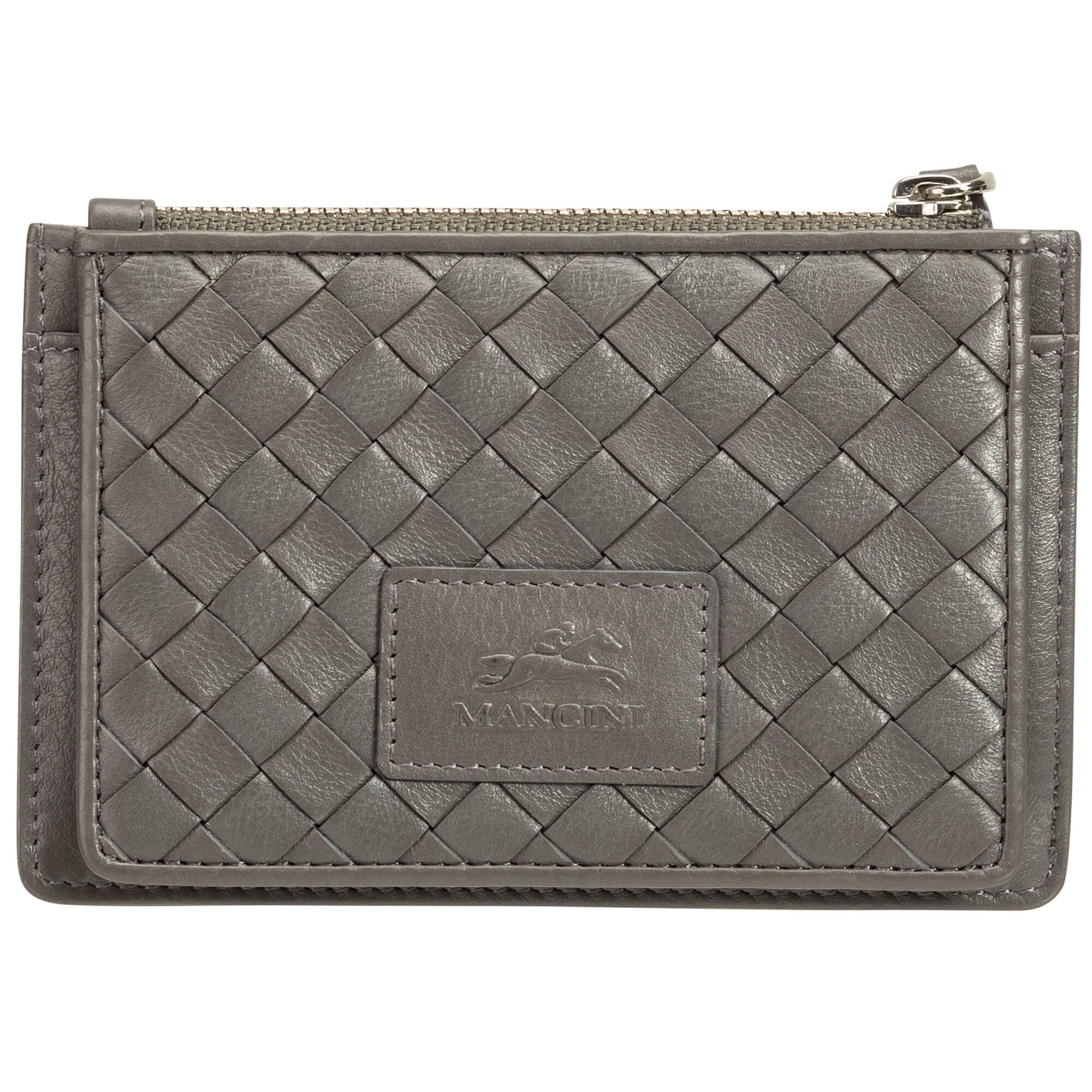 Mancini Basket Weave RFID Secure Card Case and Coin Pocket 12