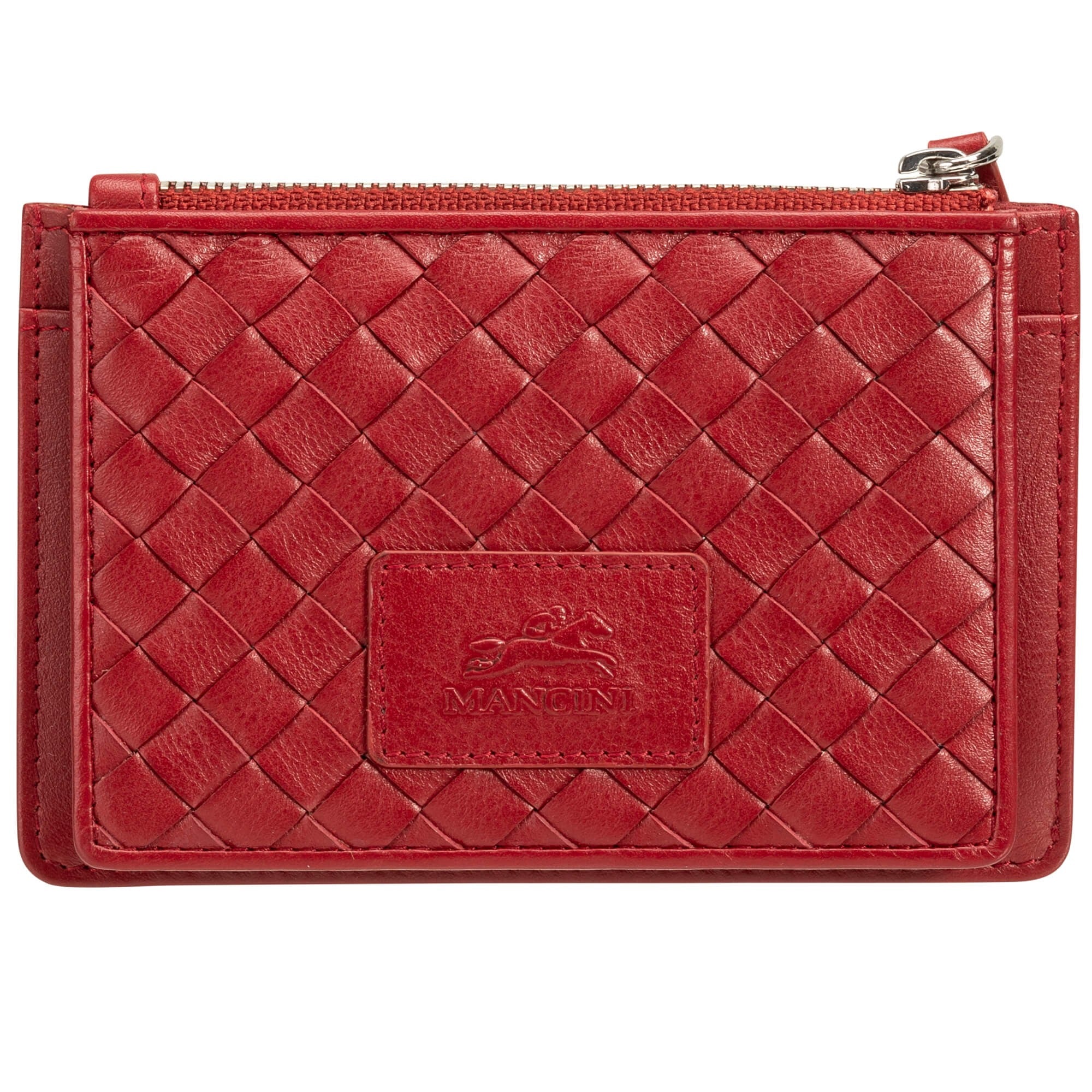 Mancini Basket Weave RFID Secure Card Case and Coin Pocket 4