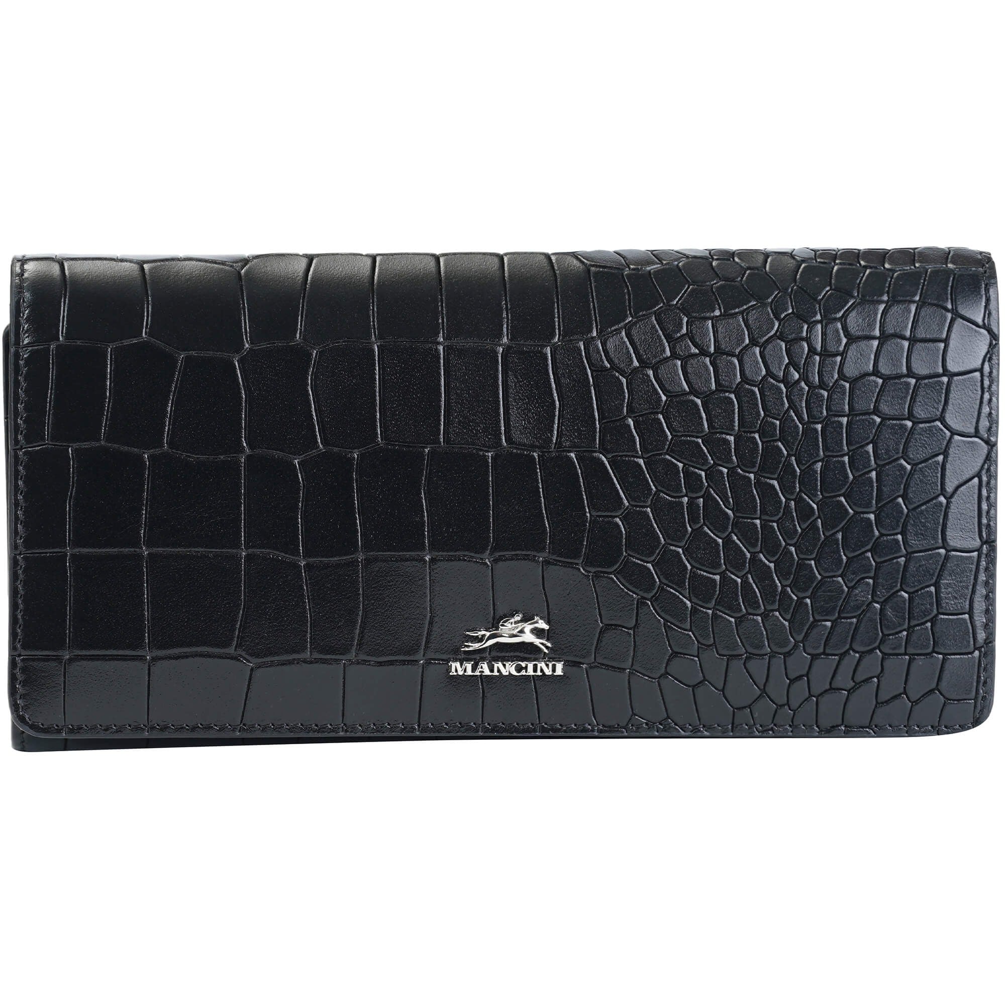 Mancini Croco2 Women’s Trifold Wallet 3