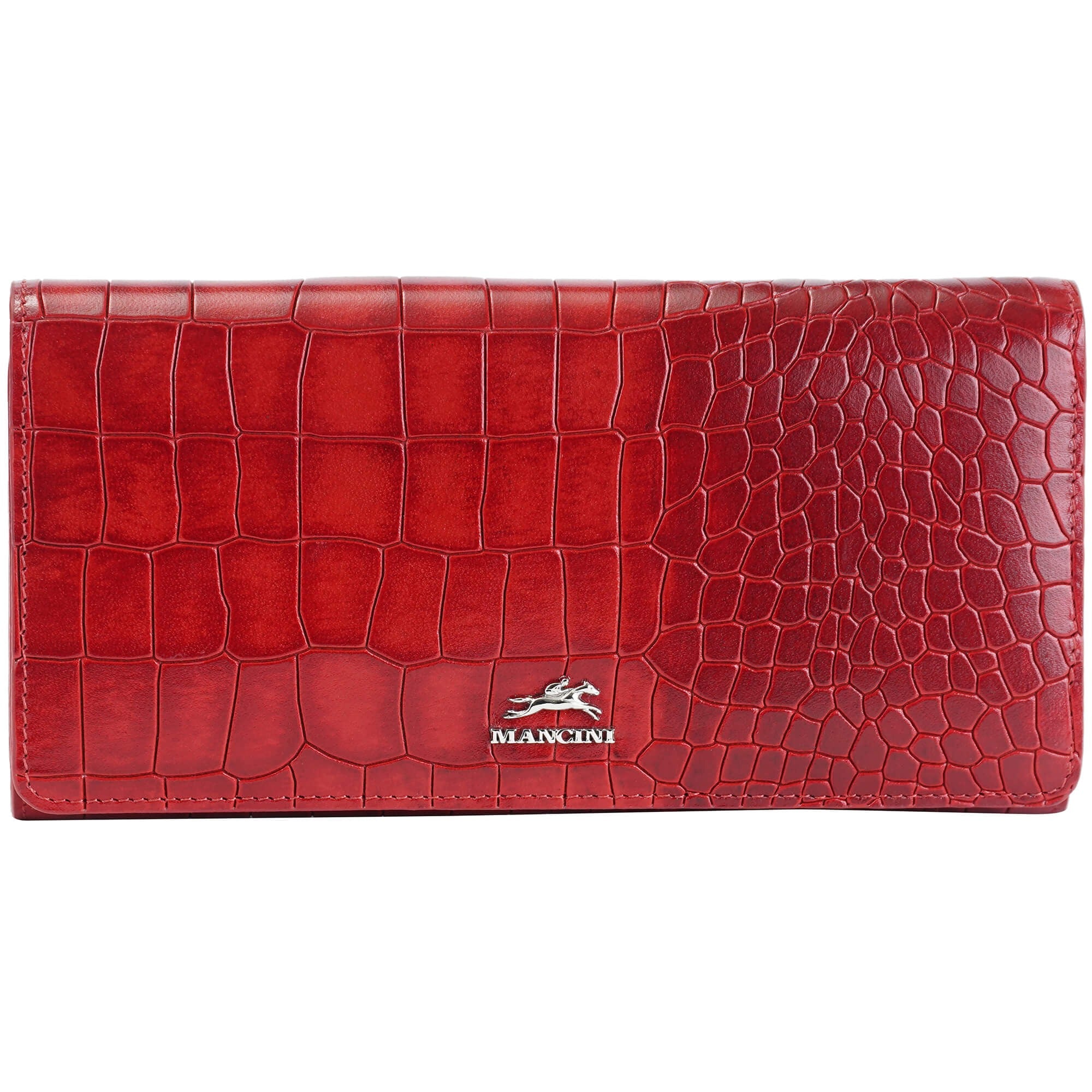 Mancini Croco2 Women’s Trifold Wallet 1