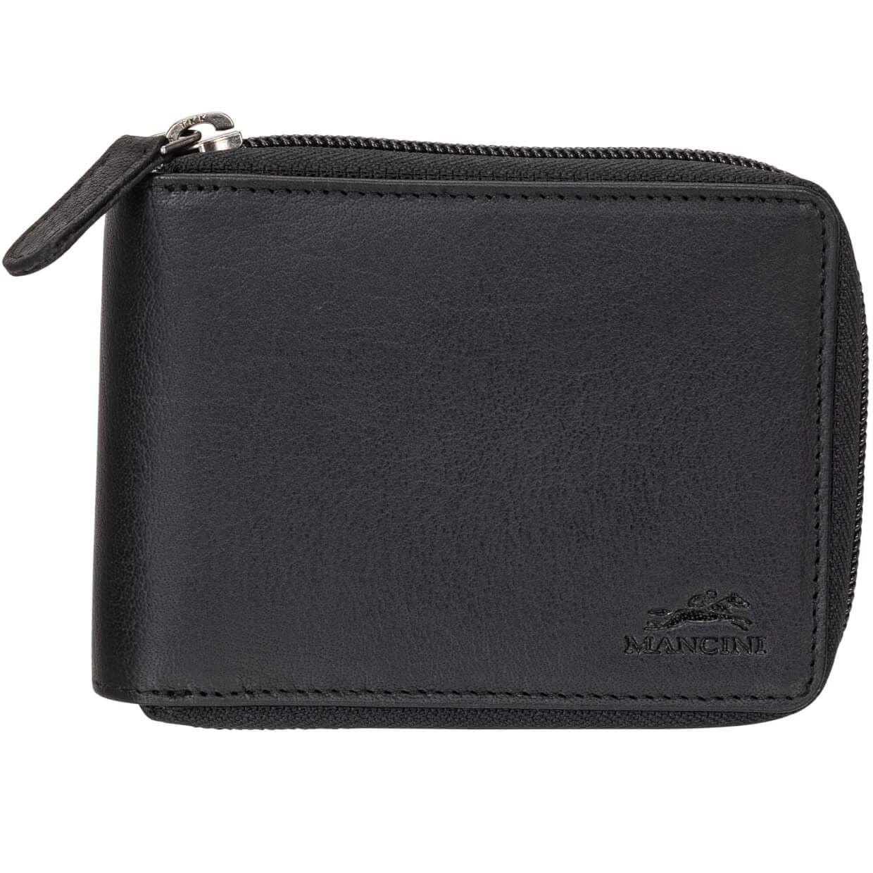 MANCINI Buffalo RFID Secure Zippered Billfold with Removable Passcase 2