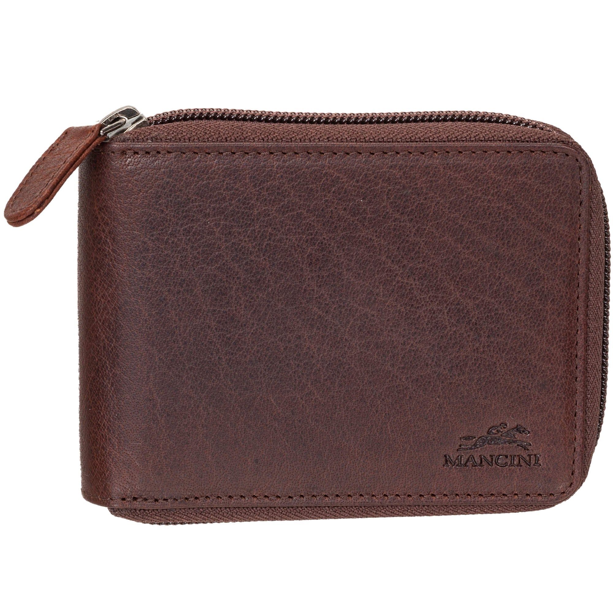 MANCINI Buffalo RFID Secure Zippered Billfold with Removable Passcase 5