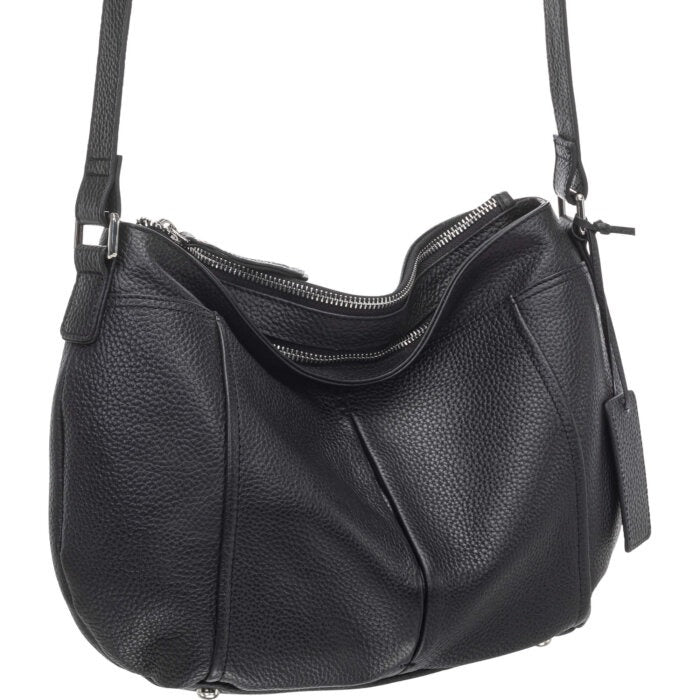 Mancini Pebbled Scarlet Crossbody Hobo Bag 10