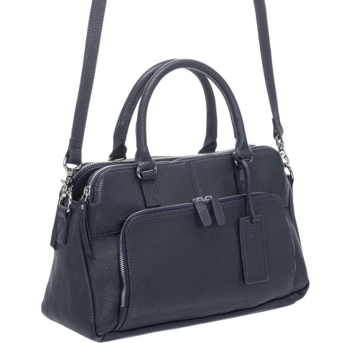 Mancini Pebbled Jennifer Satchel Bag 12