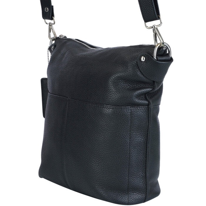 Mancini Pebbled Susan Crossbody Hobo 11