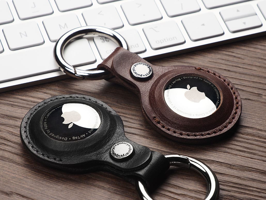 Pularys Nomad Leather Key Ring Air Tag Holder Black 3