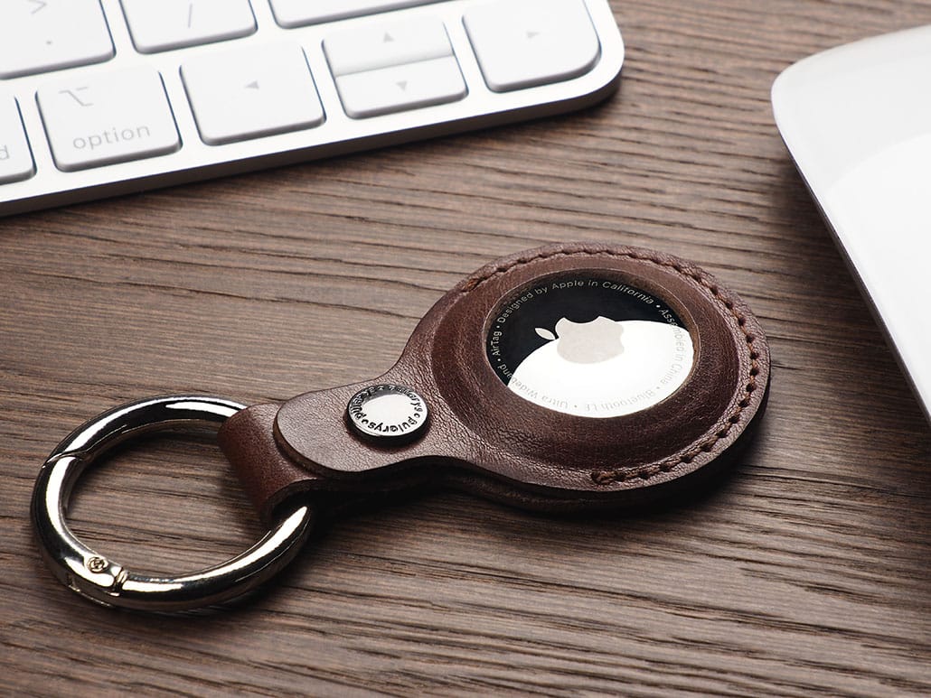 Pularys Nomad Leather Key Ring Air Tag Holder Brown 4