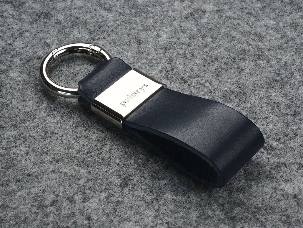 Pularys Nomad Leather Key Ring Navy Blue