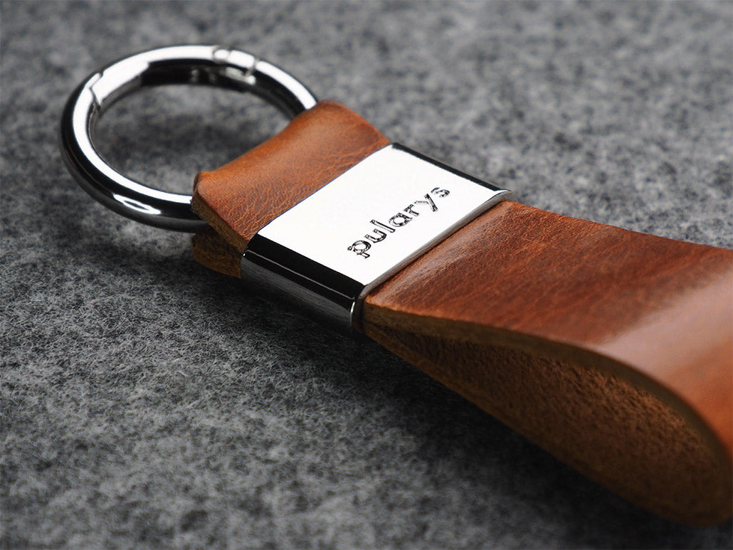Pularys Nomad Leather Key Ring Cognac