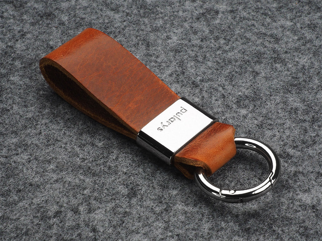 Pularys Nomad Leather Key Ring Cognac