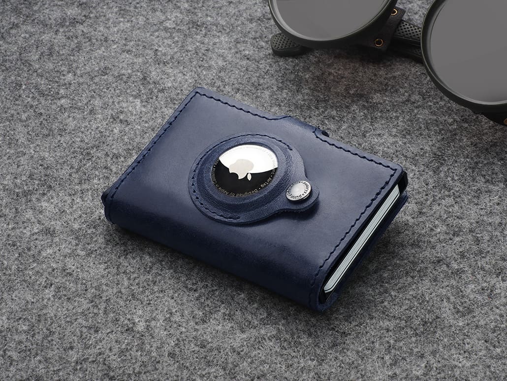 Pularys Hiker Air Tag Nomad Leather Navy